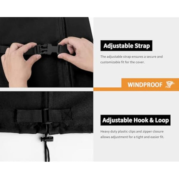 Dokon Double-Sided Parasol Covers Waterproof Double Parasol Cover Heavy Duty Oxford Fabric Anti-UV Garden Umbrella Covers Fit 4.6m Doubles Parasols, Outdoor Brolly Cover with Rod (160x50/62cm)