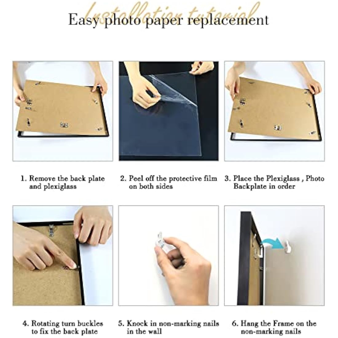 A3 Certificate Picture Frame,3 Pack Black Aluminum Photo Frame with plexiglass for Wall Mount Display,29.7x42 cm,Set of 3