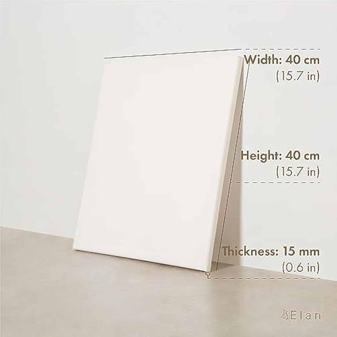 Elan Stretched Canvases 40x40 CM, 6-Pack Art Canvases for Painting 280 GSM, Triple Primed Stretched Canvas for Painting, Blank Canvas 40x40 CM