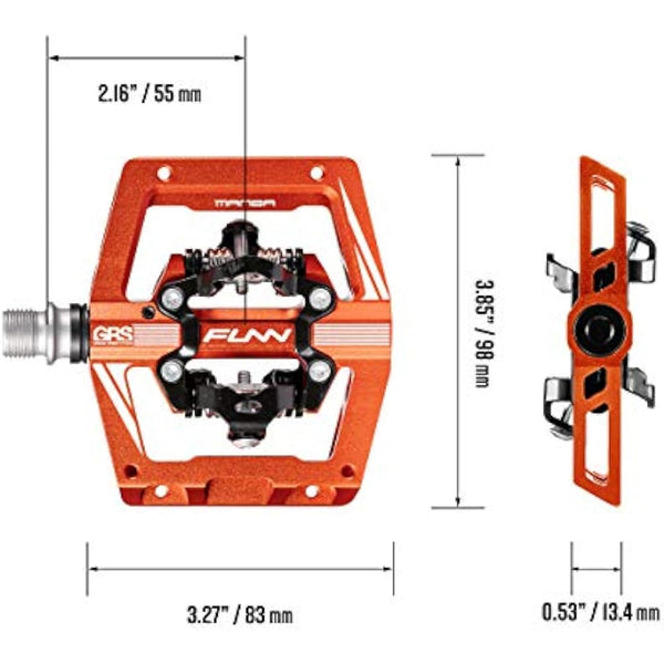 Funn Mamba S MTB Clipless Pedals, Double Sided Clip Compact Platform Mountain Bike Pedals, Compatible with SPD Cleats, 9/16-Inch CrMo Axle Bicycle Pedals for MTB/BMX/Gravel Cycling