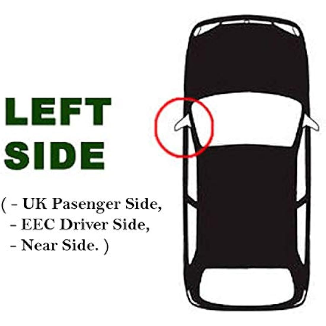 Fits Ford C Max, For 2007 to 2009 Non-Heated Base Convex Wing Mirror LEFT HAND (UK Passenger Side)