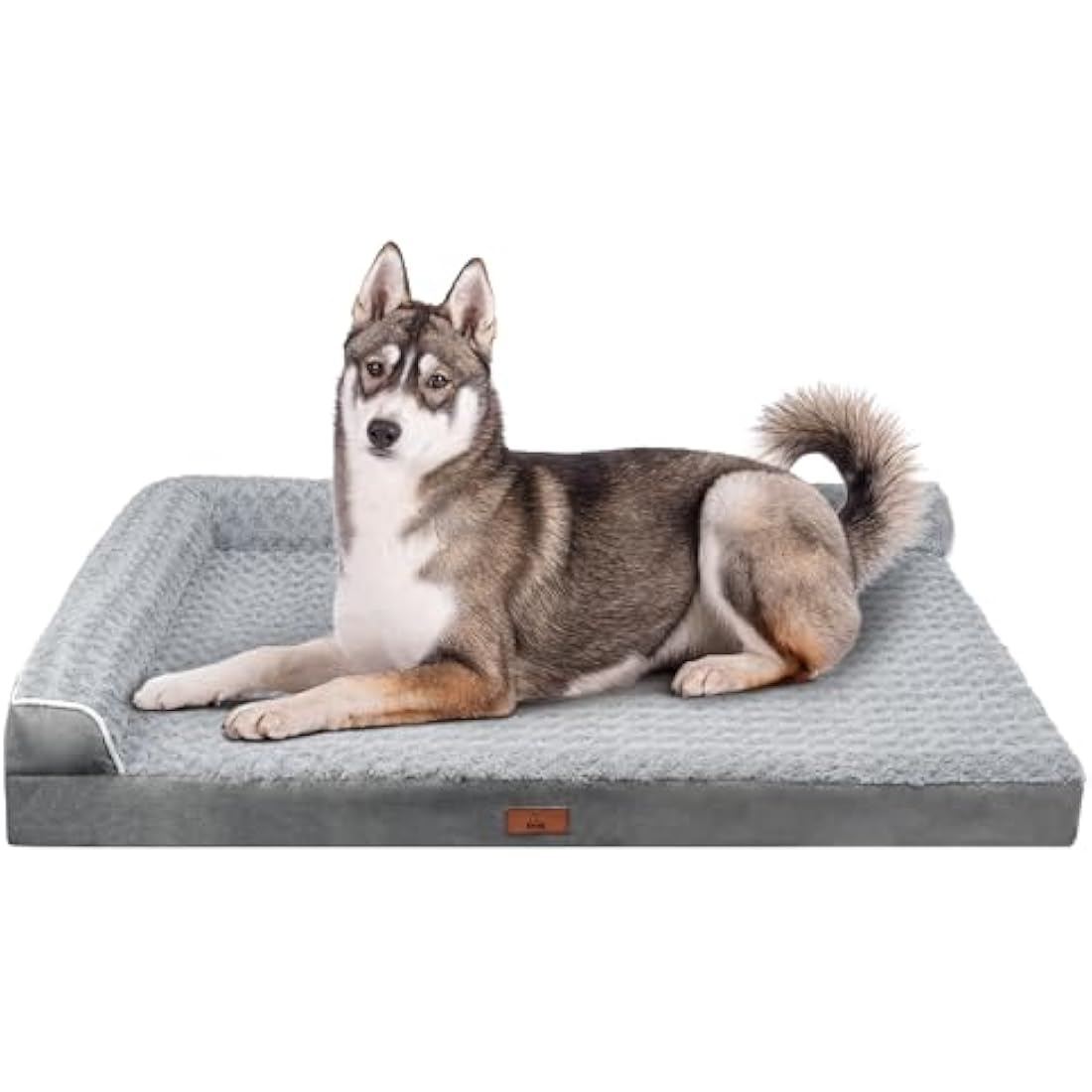 Fur & Bone Velvet Extra Large Dog Bed - Orthopedic Dog Mattress with Egg Crate Foam for Joint Support - Non-Slip Bottom - Washable Bed - Puppy Bed - Crate Extra Large Dogs