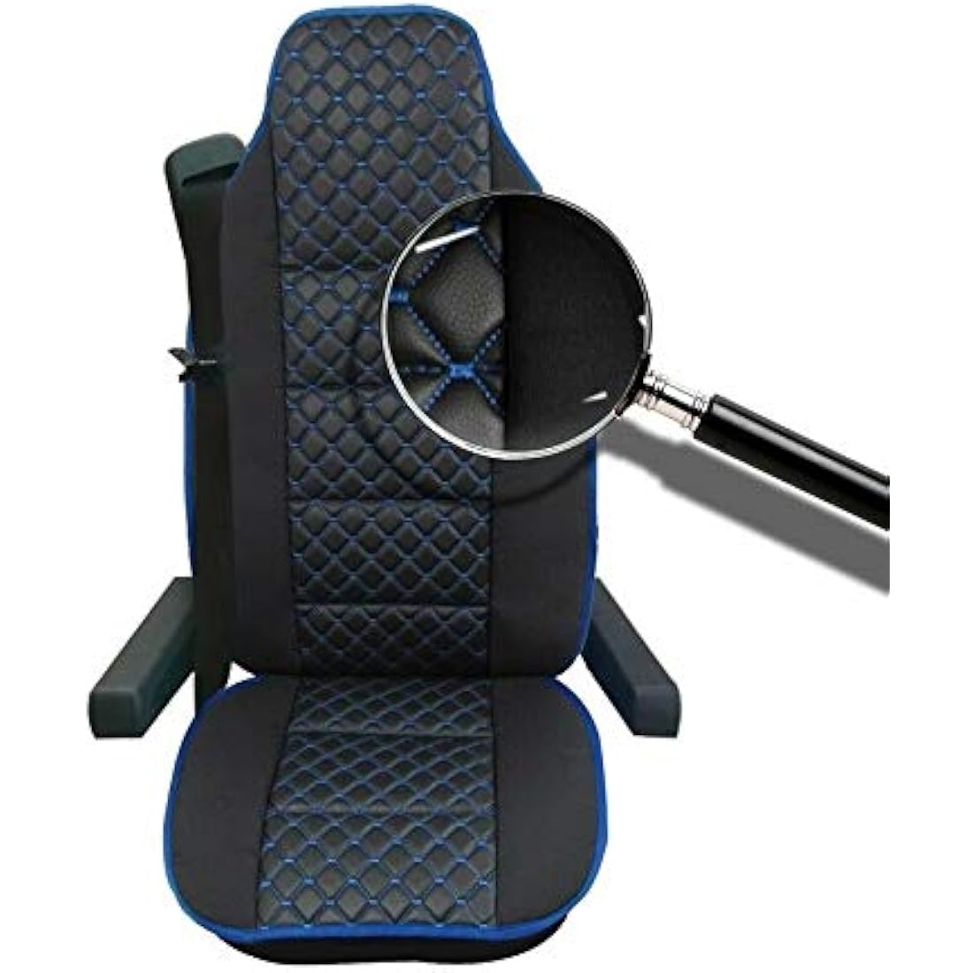 AB1 flexzon Premium Universal Black Leatherette & Fabric Comfort Seat Cover For Truck Lorry