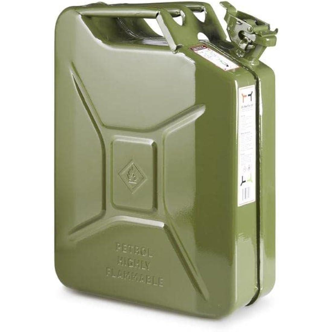 Invopak 20 Litre Metal Jerry Can, UN Approved Can for Petrol, Diesel, Fuel in Green