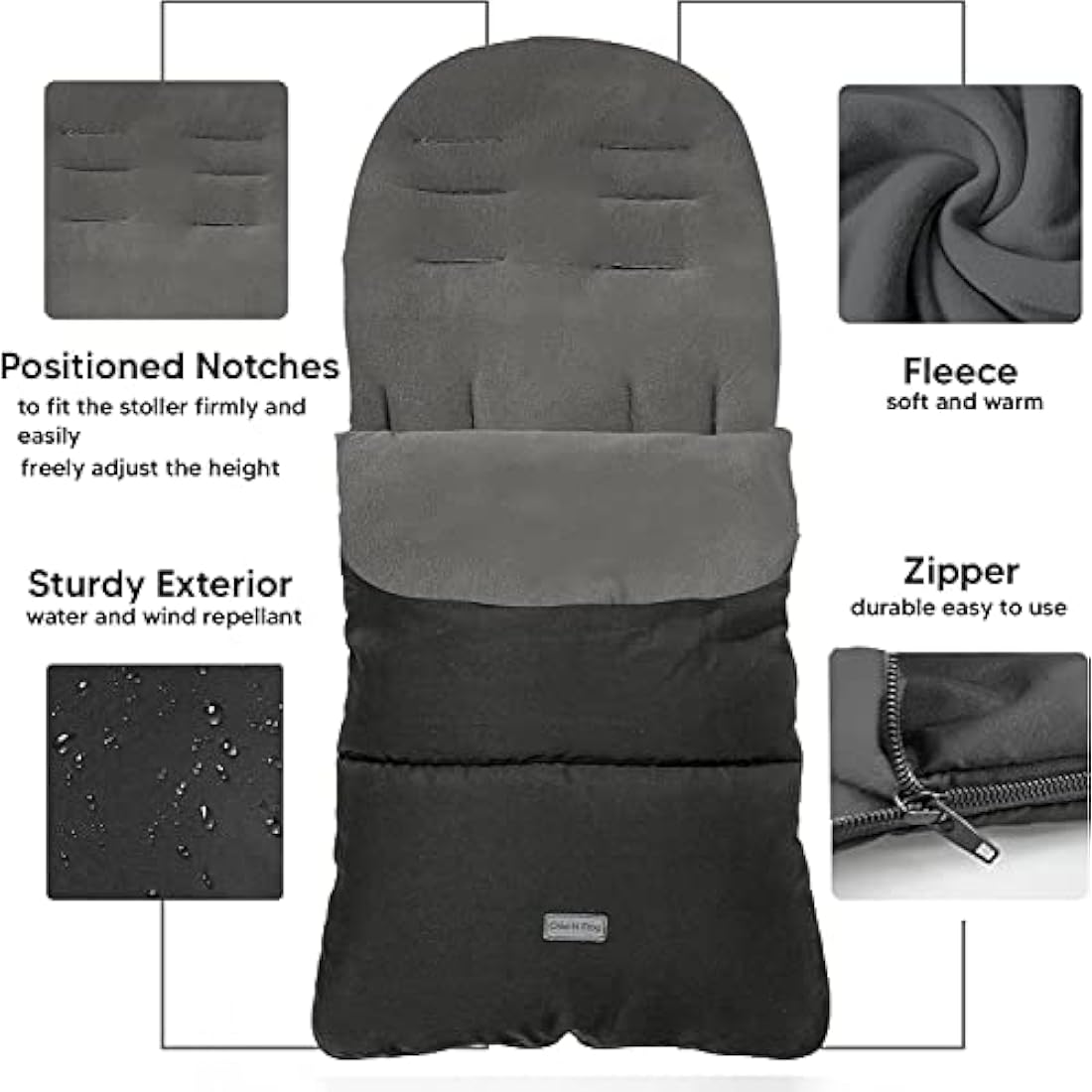 CrocnFrog Universal Baby Bunting Footmuff - Cosy Toes Fit Toddler Foot muff for Stroller,Buggy,Pushchair & Pram Footmuffs Comes with Warm and Soft Polar Fleece Water & Wind Proof to Protect Infant