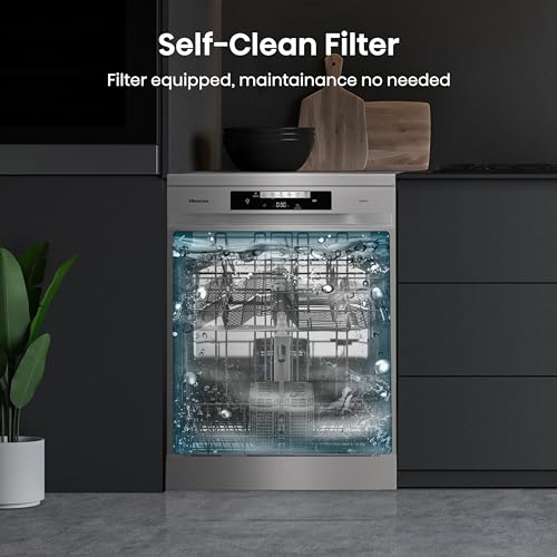Hisense HS622E90WUK Freestanding Standard Dishwasher 85cm High - E Rated, White, 24 x 23 x 33 inches (L x W x H) [Energy Class E]