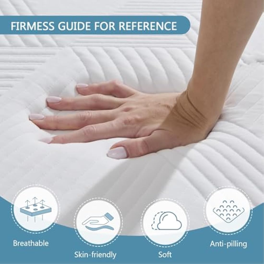 Hiimgo Folding Mattress, 10cm Single with Portable Pillow and Storage Bag, Memory Foam Mattress for Travel, Camping, Guest and Home(90x190x10cm)