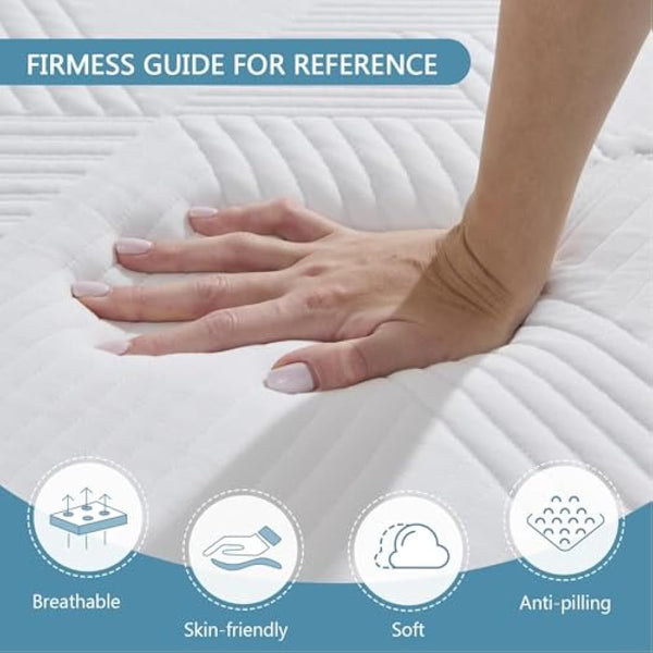 Hiimgo Folding Mattress, 10cm Single with Portable Pillow and Storage Bag, Memory Foam Mattress for Travel, Camping, Guest and Home(90x190x10cm)