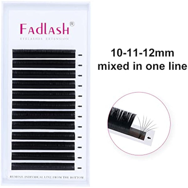 Fadlash Easy Fan Lashes C Curl 0.07 10-11-12mm Mixed Tray Russian Lashes Natural Look Self Fanning Eye Lashes Automatic Blooming Russian Eyelashes Extensions