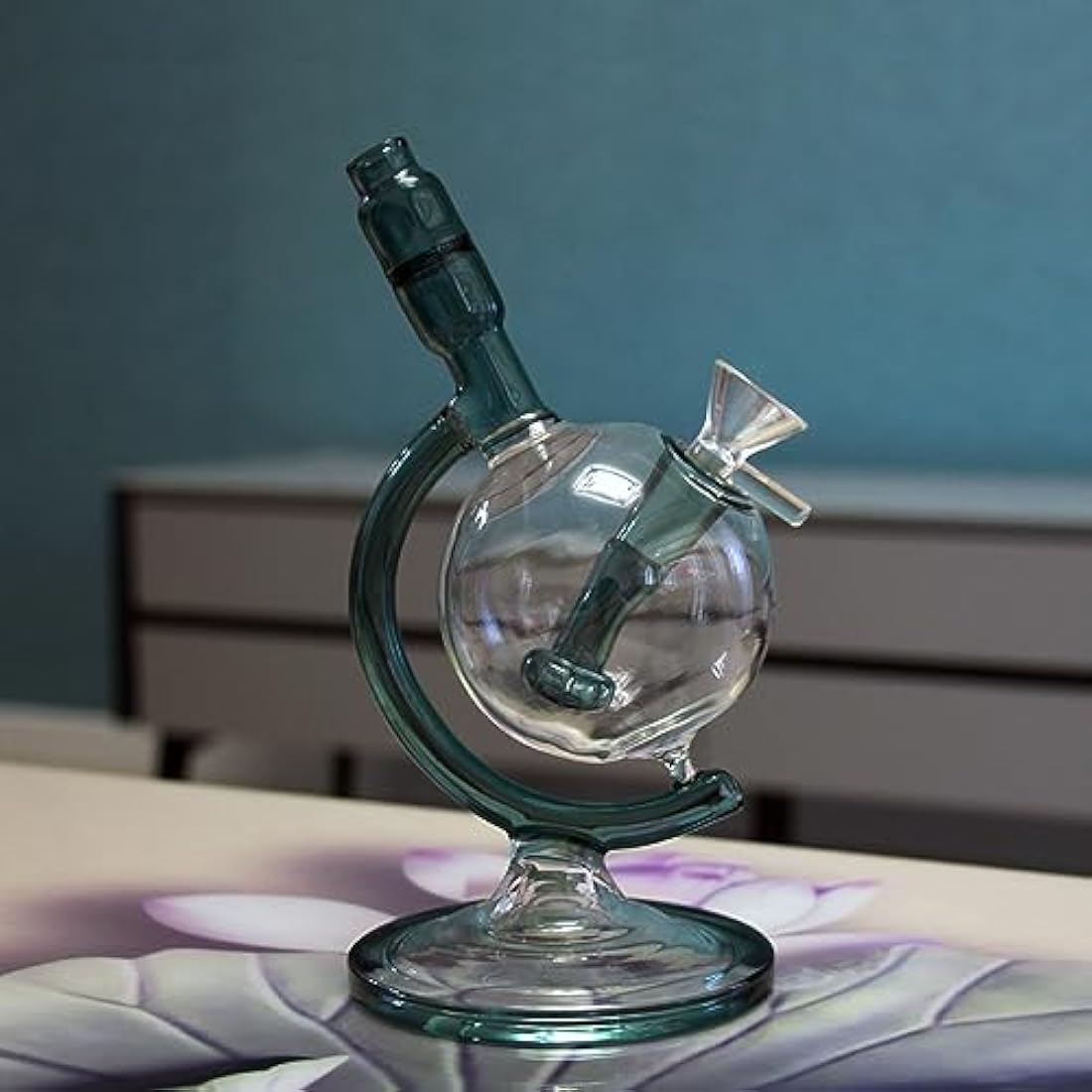 Green Bongs Glass Bong with Tornado percolate,Green Water Bongs with 14.5mm Bong Bowl Height 25cm Weight 400g Glass Pipe for Smoking Hookah Glass Bongs Oil Rig Smoking Pipe