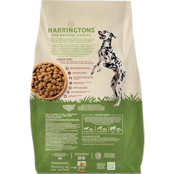Harringtons Complete Large Breed Dry Adult Dog Food Turkey & Rice 14kg - Made with All Natural Ingredients