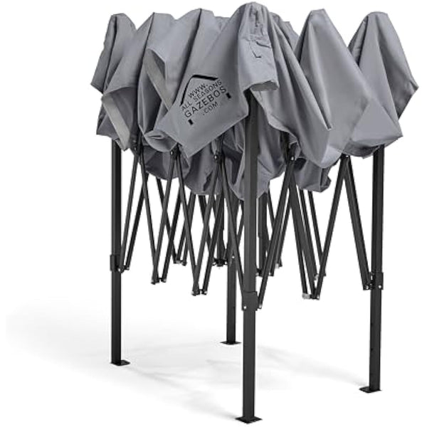All Seasons Gazebos 3x4.5 Fully Waterproof Pop up Gazebo With Accessories - Metallic Grey