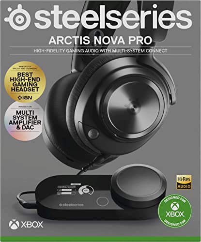 SteelSeries Arctis Nova Pro for Xbox - Multi-System Gaming Headset (Xbox, PC, Switch & More) - Premium Hi-Fi Drivers - Hi-Res Certified GameDAC Gen2 - 360° Spatial Audio - Retractable Mic