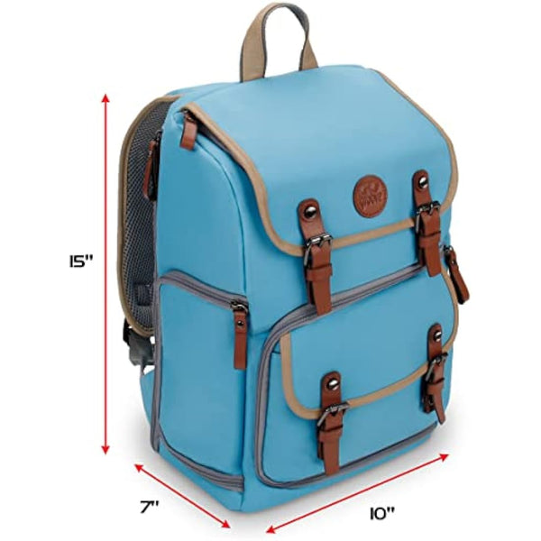 ENHANCE Designer Edition Trading Card Backpack - MTG Deck Bag Card Binder Space, TCG Deck Box Storage, Playmat Holder - Compatible with Magic The Gathering, Lorcana (Canvas Look - Blue)