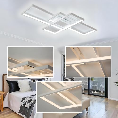 Jsz LED Dimmable Ceiling Light Living Room Lamp with Remote Control Modern Minimalist Ceiling Light Creative Metal Acrylic Design Ceiling Light