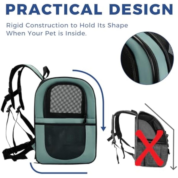 Apollo Walker Cat Carrier and Dog Carrier, for Large and Small Cat Pets (2-15 kg), Breathable Mesh Pet Carrier, Ideal for Hiking, Travel, and Outdoor Activities (Blue)