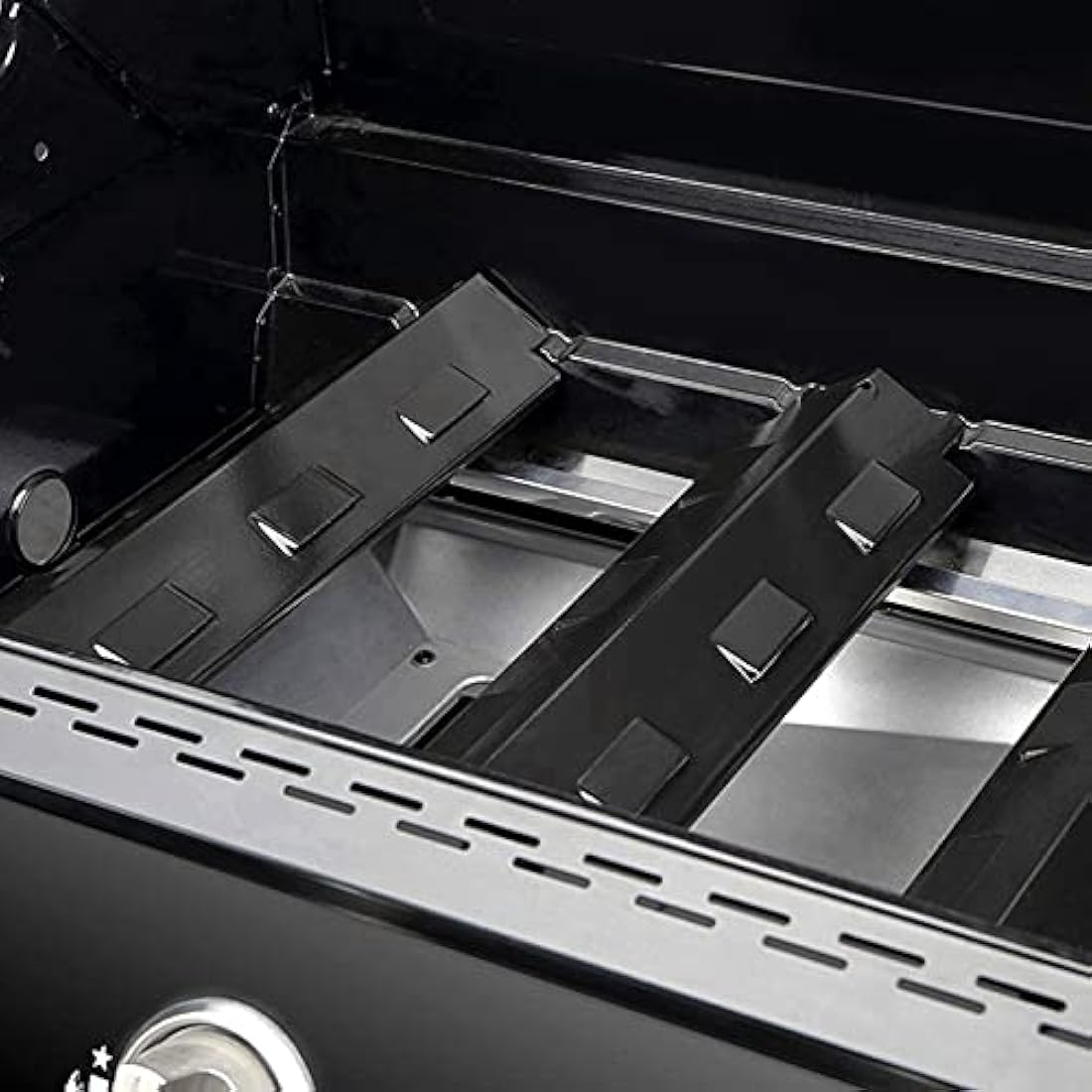 4Pcs Universal Barbecue Heat Plate, 37.1 x 10.8 cm Replacement Gas Grill Heat Tents for Porcelain Steel BBQ Heat Plate Parts Shield Heat Tent Flavorizer Bar Burner Cover Flame Tamer