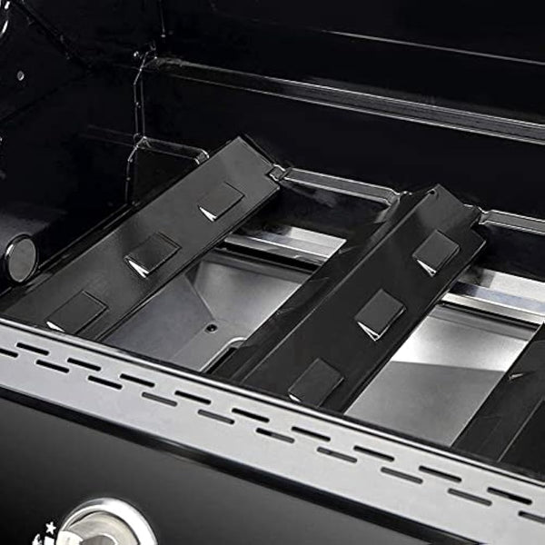 4Pcs Universal Barbecue Heat Plate, 37.1 x 10.8 cm Replacement Gas Grill Heat Tents for Porcelain Steel BBQ Heat Plate Parts Shield Heat Tent Flavorizer Bar Burner Cover Flame Tamer