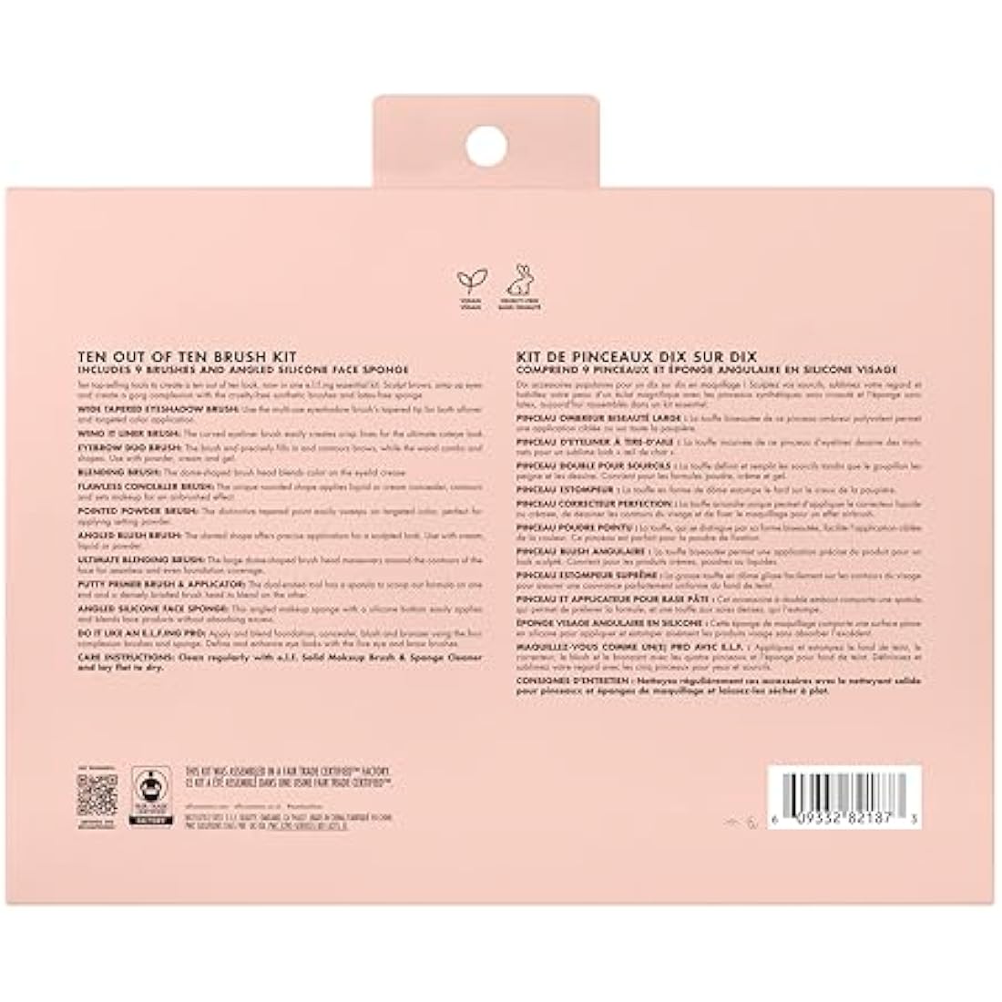 e.l.f. Ten Out Of Ten Brush Set, 10 Piece Brush Kit, Brushes For Face Makeup, Eyes, Brows & More, Made With Synthetic Bristles, Vegan & Cruelty-Free