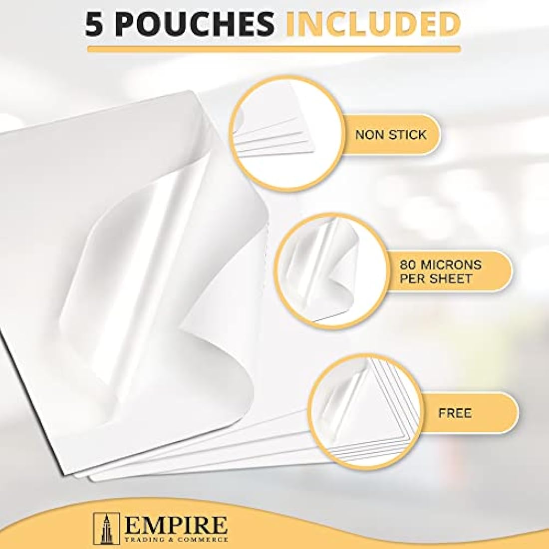 Empire Laminator, Laminating Machine with 5 Pouches, Hot and Cold Machine, A4 Thermal Laminator for Home, School and Office Use