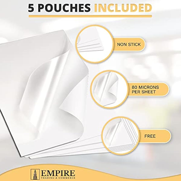 Empire Laminator, Laminating Machine with 5 Pouches, Hot and Cold Machine, A4 Thermal Laminator for Home, School and Office Use