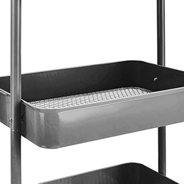 Amazon Basics 3-Tier Rolling Utility or Kitchen Cart - Charcoal