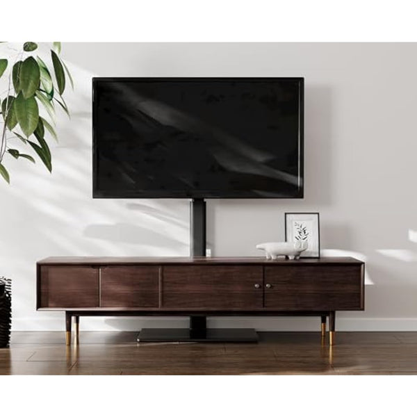 FITUEYES TV Floor Stand for 32 to 60 inch TVs, Floor Standing TV Stand with Swivel Bracket, Height Adjustable, Holds 30kgs, Max VESA 600x400mm Black