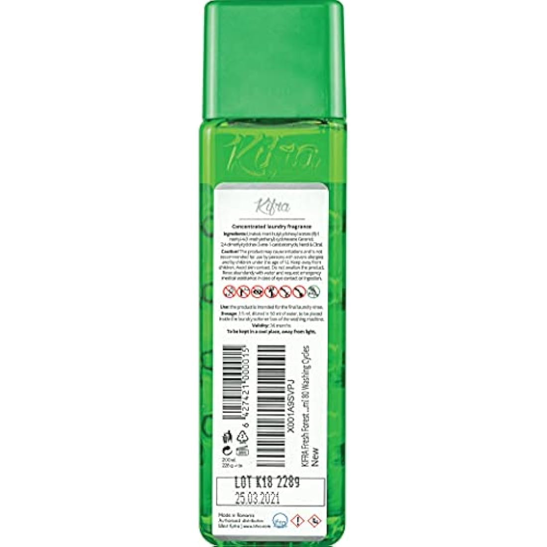 KIFRA FRESH FOREST Concentrated Laundry Fragrance 200ml 80 Washing Cycles
