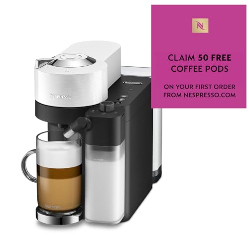 Nespresso Vertuo Lattissima Coffee Machine by De'Longhi for Vertuo Coffee Pods, Latte, Cappuccino, Integrated Milk Frother, Starter Capsule Set Included, ENV300.B, Black