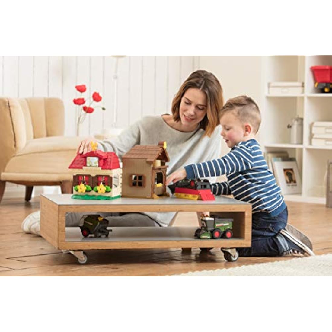 Dickie Toys 203818000 Happy Farm House Farm Set for Children from 1 Year with Tractor with Animals, Light & Sound, Multi-Colour