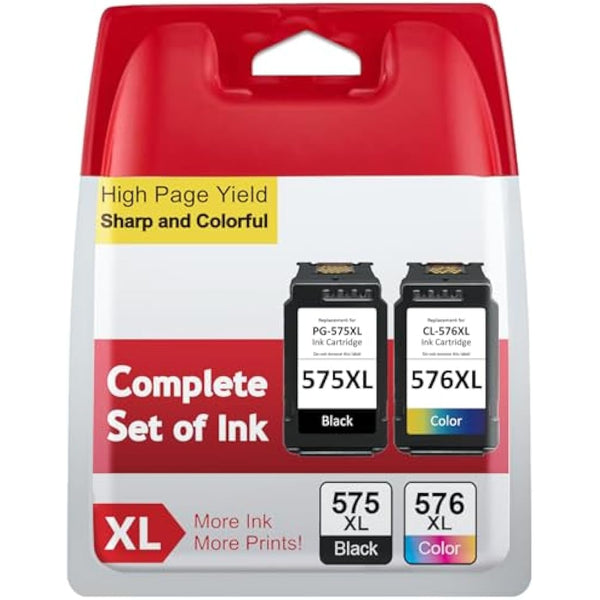 INKYEAH PG-575 / CL-576 XL Ink Cartridges Replacement for Canon 575 576 Genuine Ink Cartridges, PG-575XL CL-576XL, Printer Ink 575 576 XL for Pixma TS3550i TS3551i TS3750i TR4750i TR4751i