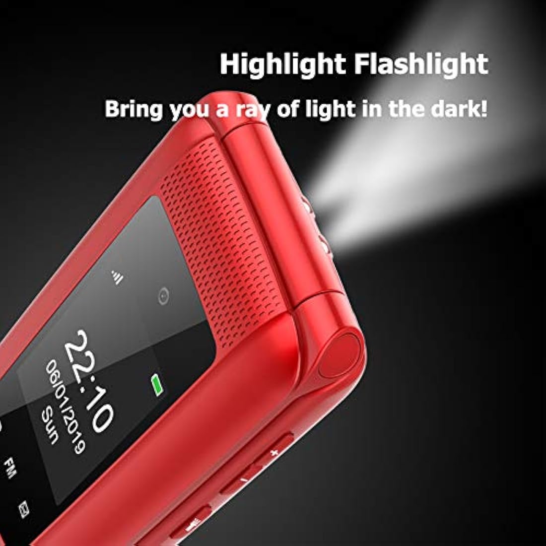 uleway Big Button Mobile Phone for Elderly Sim Free Unlocked Flip Senior Mobile Phone with SOS Button Torch Camera Bluetooth Loud Speaker Easy to Use for Senior (2G-Red)