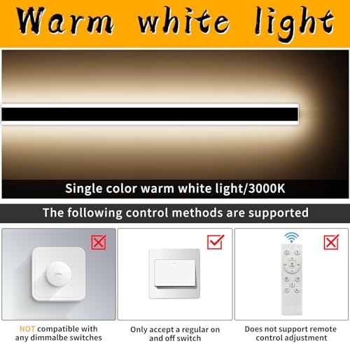 Mikeru 150cm Black Minimalist Outdoor LED Light, 3000k Warm White Light, IP65 Rainproof, Deck, Garden, Villa, Patio, Garage
