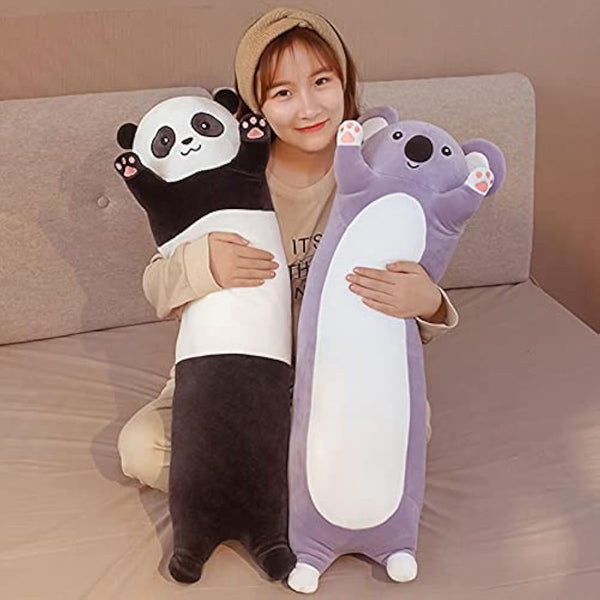 IPENNY 28inch Long Cute Panda Doll Plush Cuddly Toy Sleep Pillow Super Soft Stuffed Animals Toy Kids Gift for Valentines Girlfriend