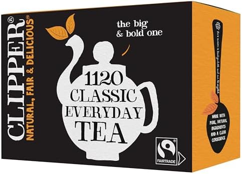 Clipper Tea Everyday Fairtrade Black Tea Bags Set of 1120 | Bulk Catering Pack of 1120 Teabags | Unbleached, Plastic Free & Biodegradable | Perfect for Office, Parties, Afternoon Tea, & Food Service