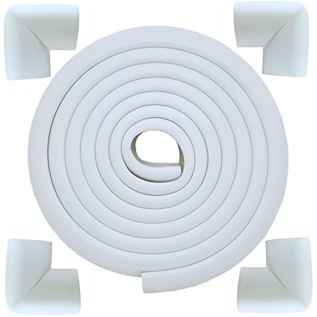 M2cbridge L Shape Extra Thick Furniture Table Edge Protectors Foam Baby Safety Bumper Guard (Off White(4m Edge + 4 Corners))
