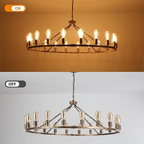 Eoodis Wagon Wheel Chandelier 20 Lights Bronze Rustic Pendant Light Large 120cm Metal Round Chandeliers Ceiling Light Fixture for Kitchen, Living Room