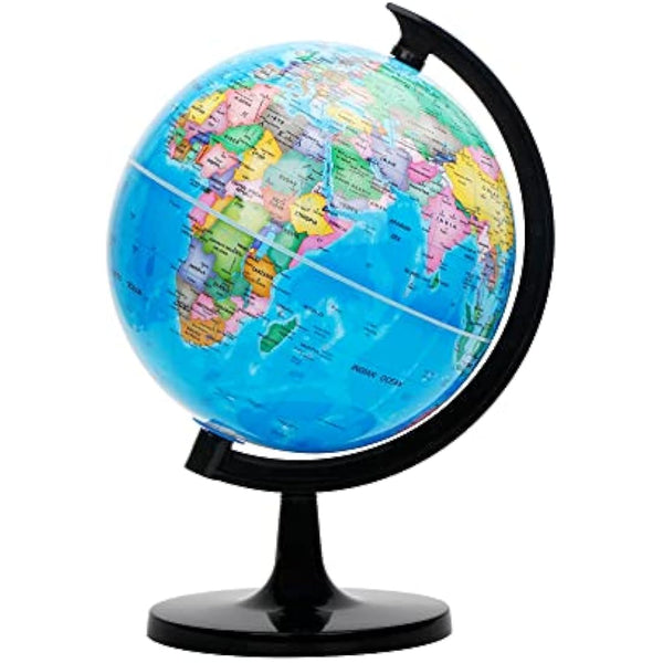 EXERZ 20cm World Globe - Educational Geographic - Political Map - Self Assembled School Globe - 20cm Diameter