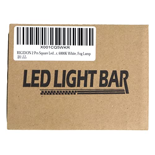 RIGIDON 2 Pcs Square Led Work Light, 4 inch 48W Spot Beam, 12V 24V Driving Lights Lamp for Car Off road Boat Truck 4x4 SUV ATV Tractors Excavator, 6000K White, Fog Lamp