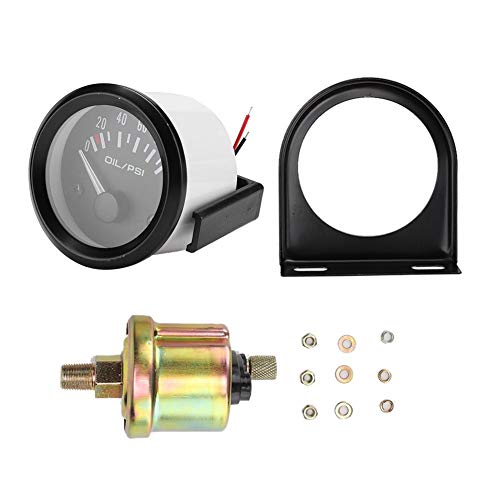 For 52Mm Oil Pressure Gauge-Car Oil Pressure Meter, 52Mm/2In Universal Car Electromagnetic Oil Pressure Gauge Indicator Auto Modified Meter 0-100 Psi