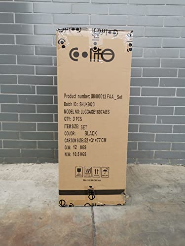 COOLIFE Suitcase Trolley Carry On Hand Cabin Luggage Hard Shell Travel Bag Lightweight with TSA Lock and Durable 4 Spinner Wheels (Lemon Yellow, L(77cm 93L))