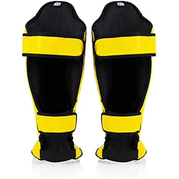 Fairtex Competition Muay Thai Shin Guards, SP5 - Black, Blue, Yellow