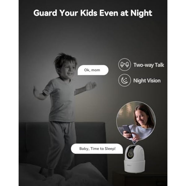 Imou 2.5K Security Camera Indoor, WiFi Camera 4MP, Pet Dog Camera Baby Monitor with Motion Sound Detection, 360° Rotation, 10M Night Vision, 2-Way Audio, Privacy Mode, Works with Alexa, 2.4GHz Only