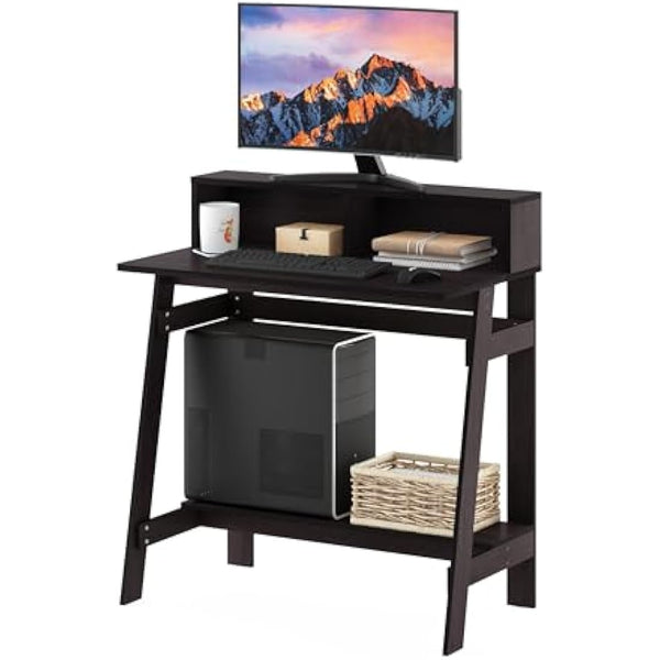 Furinno Simplistic A Frame Computer Desk, Study Desk, Writing Desk, Dark Walnut