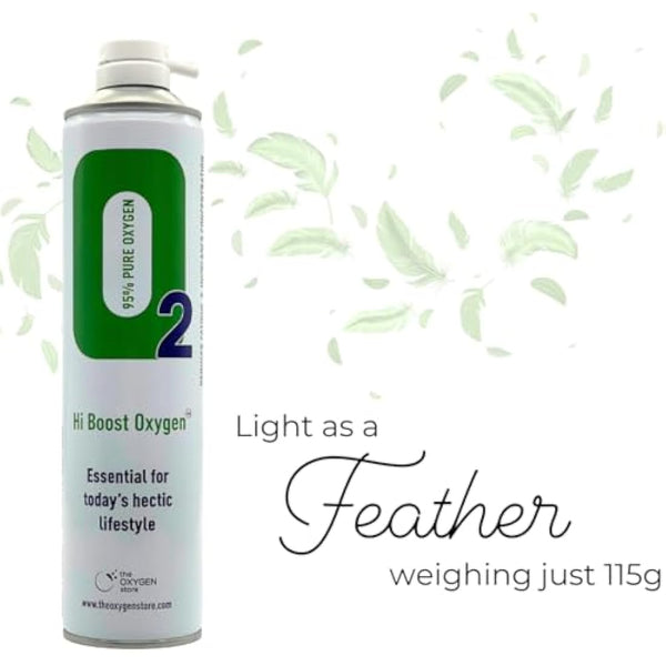 Hi Boost Pure Oxygen in a Can 20L (2 x 10L) with Tubing and Mask Portable - Great for Sport, Work, Health, Party, Healthy Looking Skin - Increased Concentration and Energy - Made in The UK