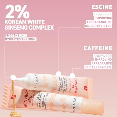 Erborian - Skin Hero Eye - Non-Tinted Eye Perfector + 7-Day Anti-Fatigue Dark Circle Revitalizing Treatment - Lightweight Texture - Korean Skincare - 10 ml