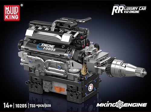 Mould King 10193 Engine Building Blocks Toy Kit, Boxer Engine Clamping Blocks Construction Kit Model, Toy Gift Collectibles for Adults Boys Girls(609 Pieces)