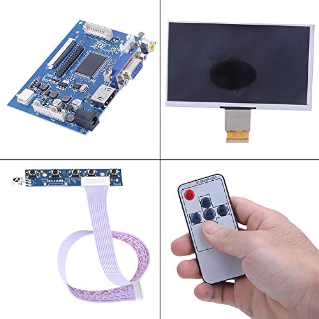 Hilitand TFT LCD Display HDMI VGA Monitor Screen Kit 7 Inch 1024 * 600 Compatible 3/2