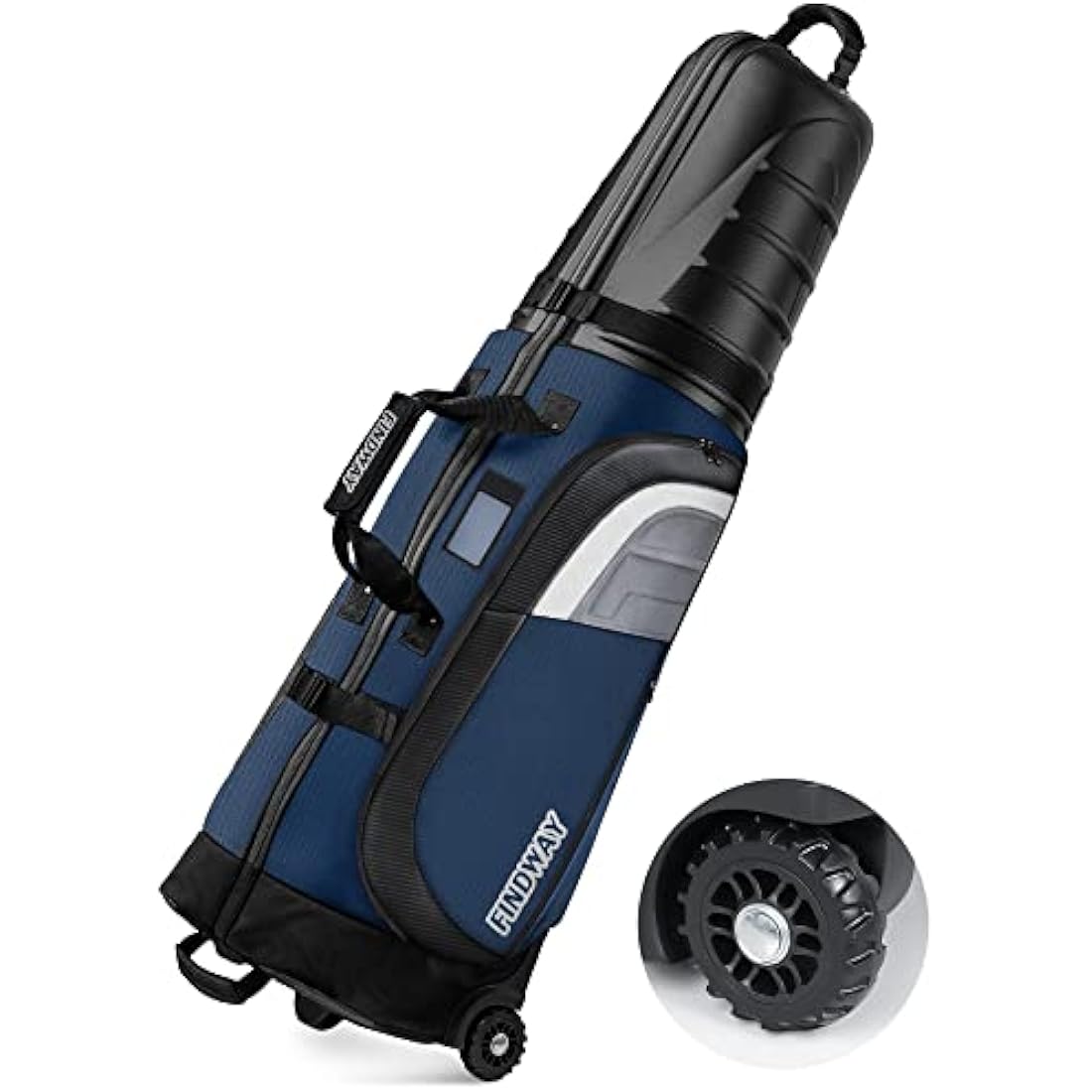 Findway Golf Travel Bag with Wheels, Premium Durable Waterproof Golf Travel and Flight Bag with Hard Case Top, Protection for Clubs, Portable and Lightweight