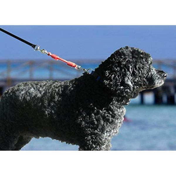 JERK-EASE Patented Shock Absorber Bungee Dog Leash Attachment, Medium (up to 60 pounds), Black